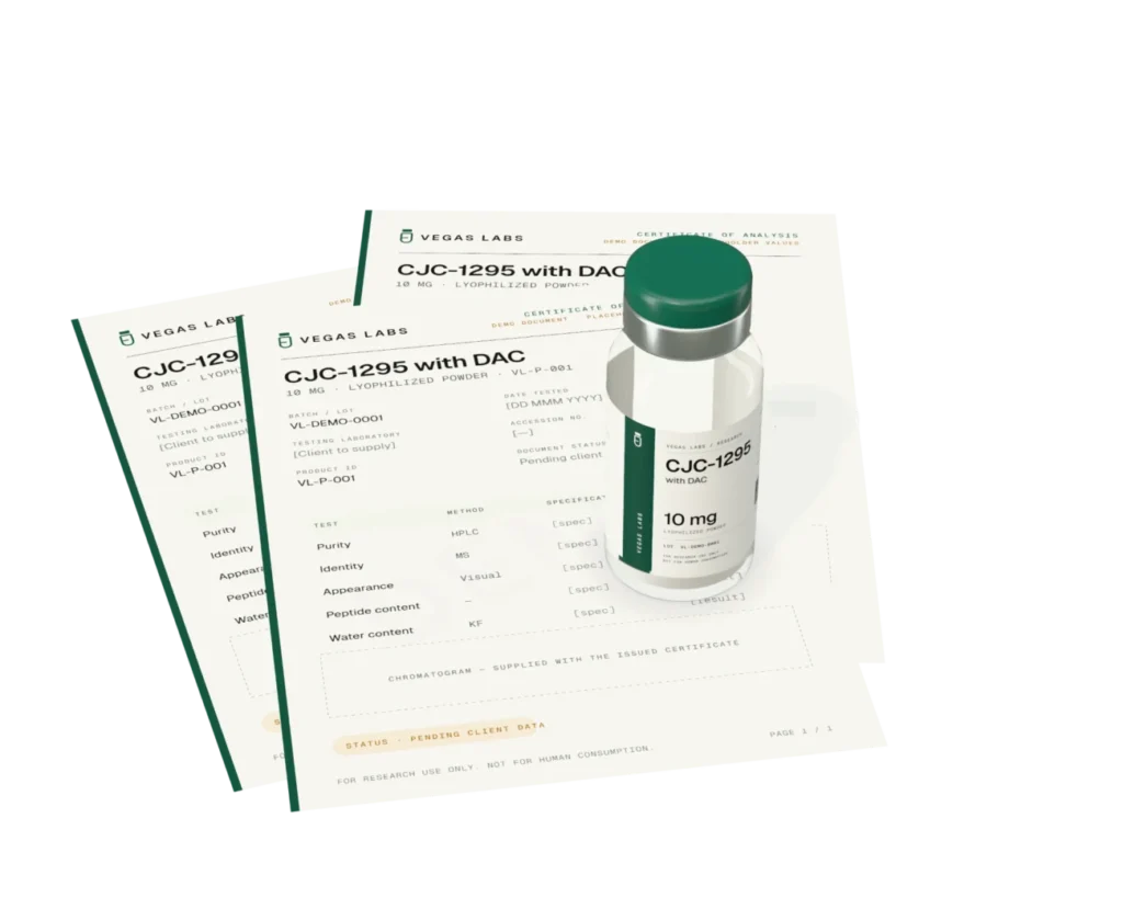 Vial with certificate sheets